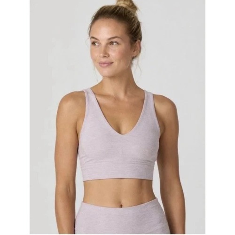 Beyond Yoga Spacedye Good Day Long Line Bra Blush Blooms Heather Pink Medium NWT